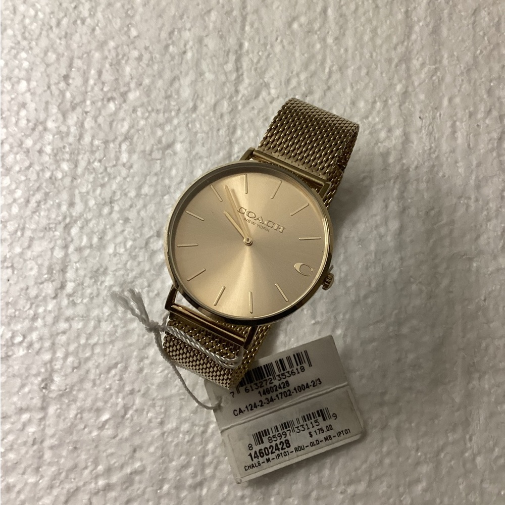 Coach Men's Charles Gold-Tone Stainless Steel Mesh Bracelet Watch 41mm - Picture 2 of 16